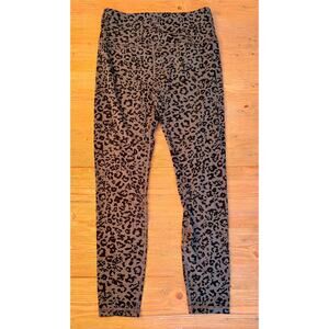 Athleta Elation Ultra High Rise Leopard Leggings Gray Black Medium